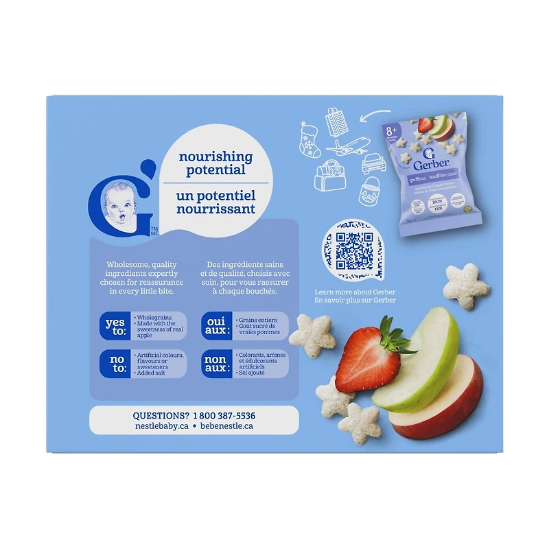 Soufflés, fraise et pomme, dès 8 mois