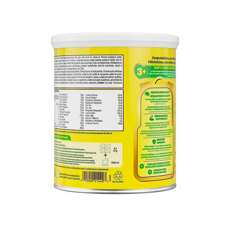 3+, supplément nutritionnel, 3 ans et plus