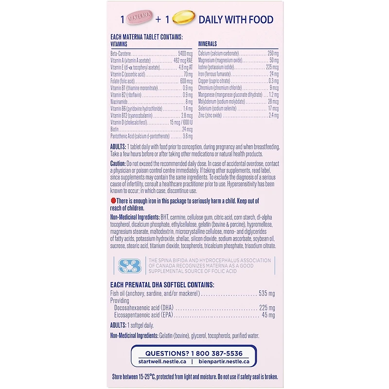 Emballage groupé MATERNA® ADH prénatal 60 comprimés 60 gélules