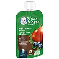 Purée Biologique Pomme Bleuet Épinard Aliment pour Bébé