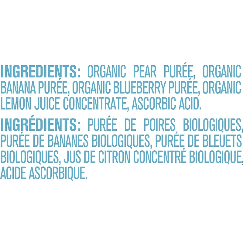 Purée Biologique Poire Banane Bleuet Aliment pour Bébé