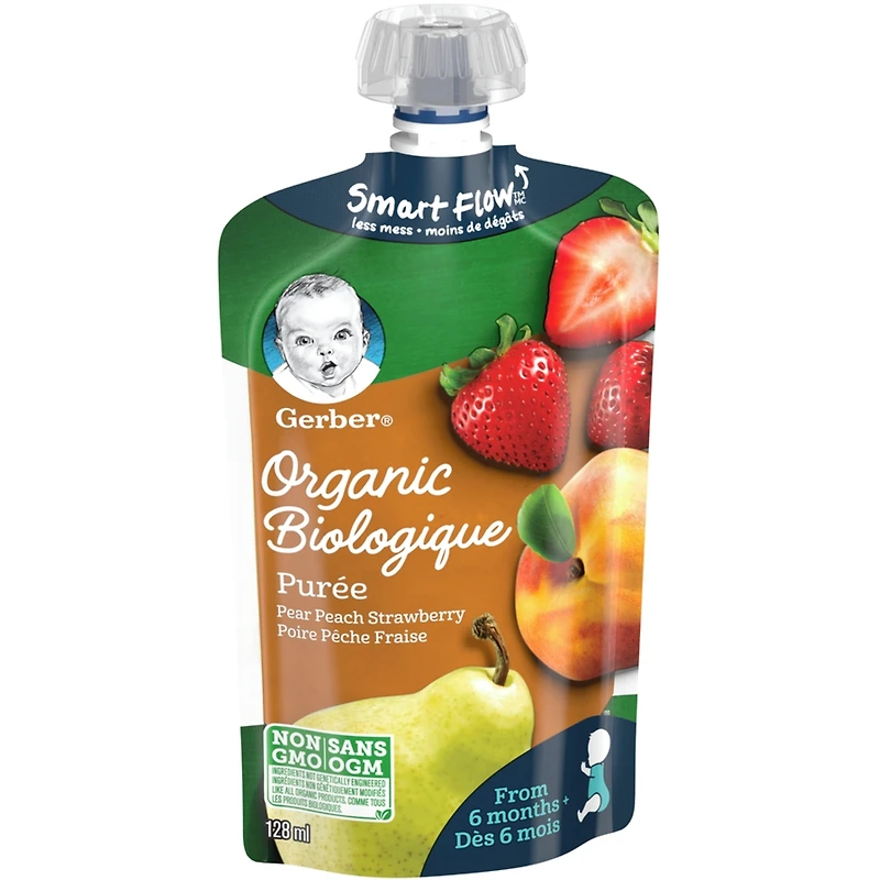 Organic Purée Pear Peach Strawberry Baby Food