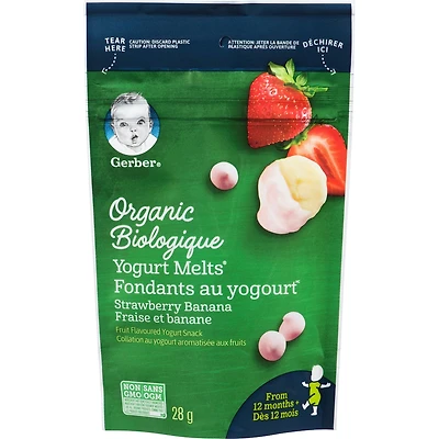 GERBER Organic YOGURT MELTS Strawberry Banana Toddler Snack