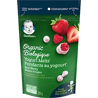 GERBER Organic YOGURT MELTS Red Berry Toddler Snack