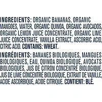Organic Toddler Purée Banana Mango Avocado Vanilla Quinoa