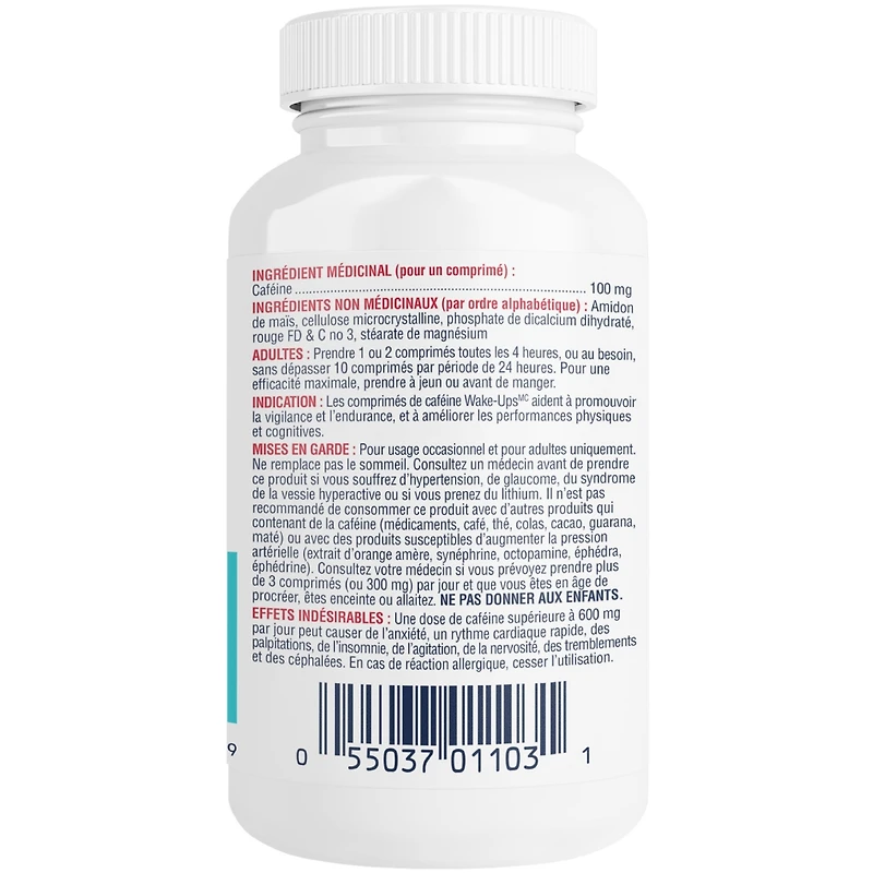 Comprimés de caféine, 100 mg