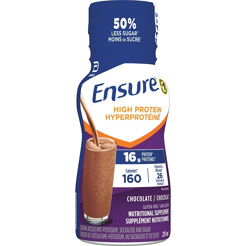 Ensure Hyperprotéiné 16 g de protéines, supplément nutritionnel prêt à boire, chocolat, 6 x 235 mL
