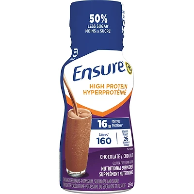 Ensure Hyperprotéiné 16 g de protéines, supplément nutritionnel prêt à boire, chocolat, 6 x 235 mL