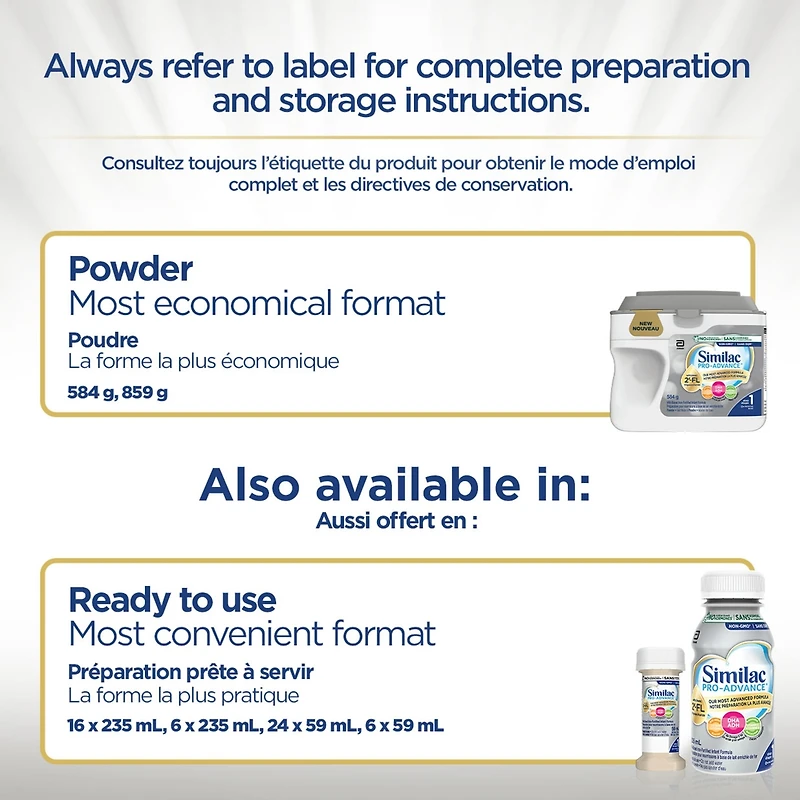 Pro-Advance Step 1 Baby Formula, 0+ Months, with 2'-FL. Immune Support Innovation: 2'-FL, Powder