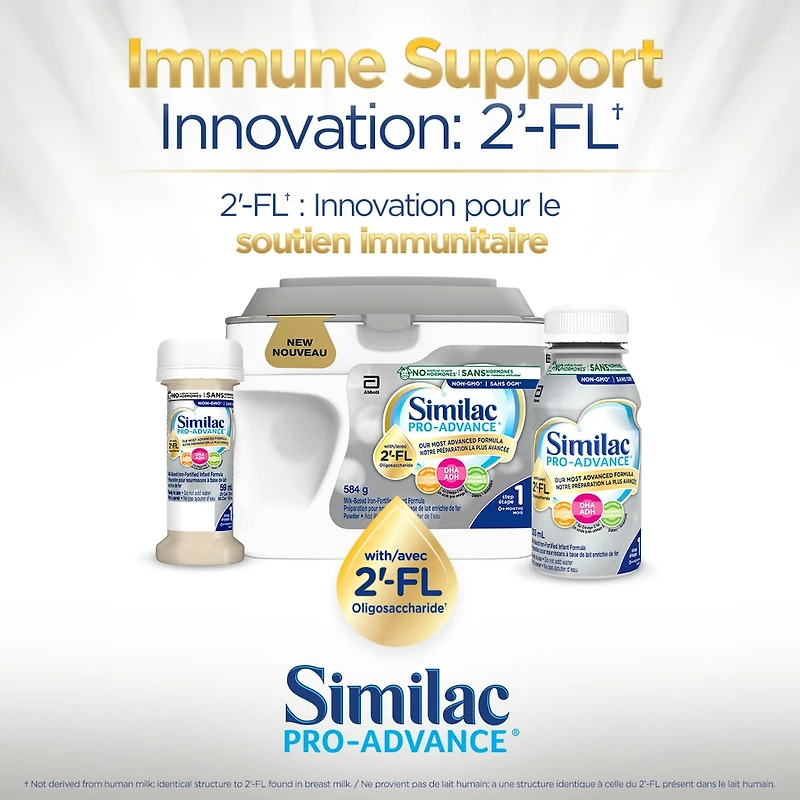 Préparation pour nourrissons Similac Pro-Advance® Étape 1, 0+ mois, avec 2'-FL. 2'-FL : Innovation pour le soutien immunitaire, poudre, 859 g