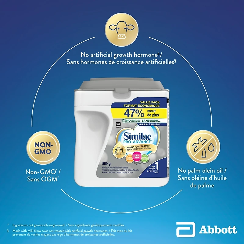 Similac Pro-Advance® Step 1 Baby Formula, 0+ Months, with 2'-FL. Immune Support Innovation: 2'-FL, Powder, 859 g