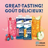 Ensure Clear, Clear Liquid Nutrition Drink, Refreshing Fruit Flavoured Nutrional Supplement, Mixed Berry, 6 x 237-mL Bottles