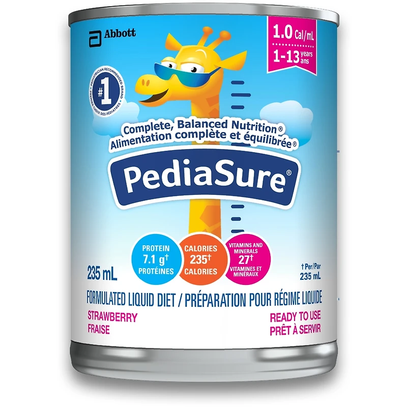 PediaSure®, Formulated Liquid Diet, Strawberry, 12 count, 2820 mL