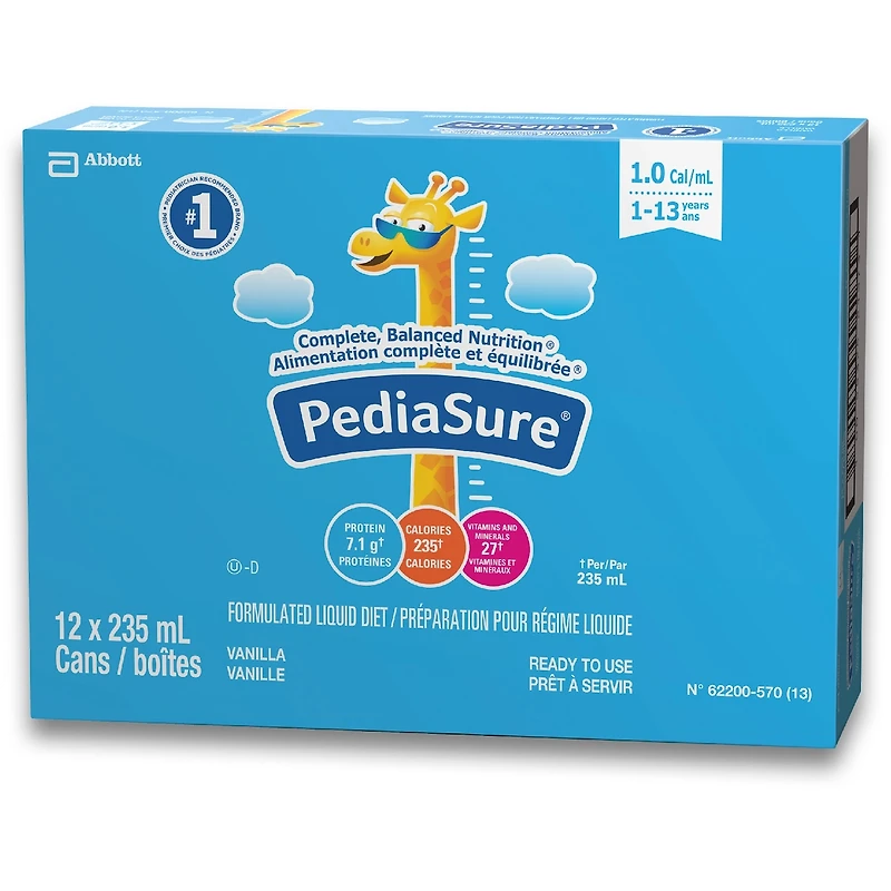PediaSure®, Formulated Liquid Diet, Vanilla, 12 count, 2820 mL