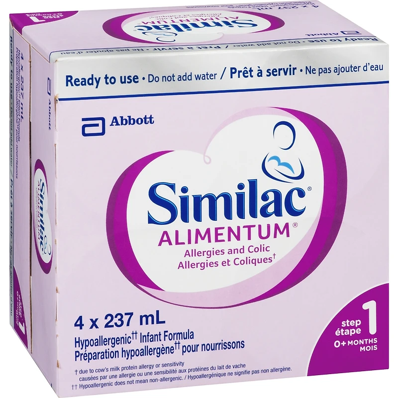 Similac Alimentum Préparation Hypoallergène Prête À Servir, 4 X 237 Ml