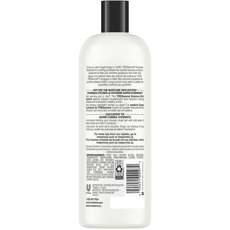 Revitalisant pour cheveux secs et abîmés TRESemmé Super Hydratant avec vitamine E 828 ml