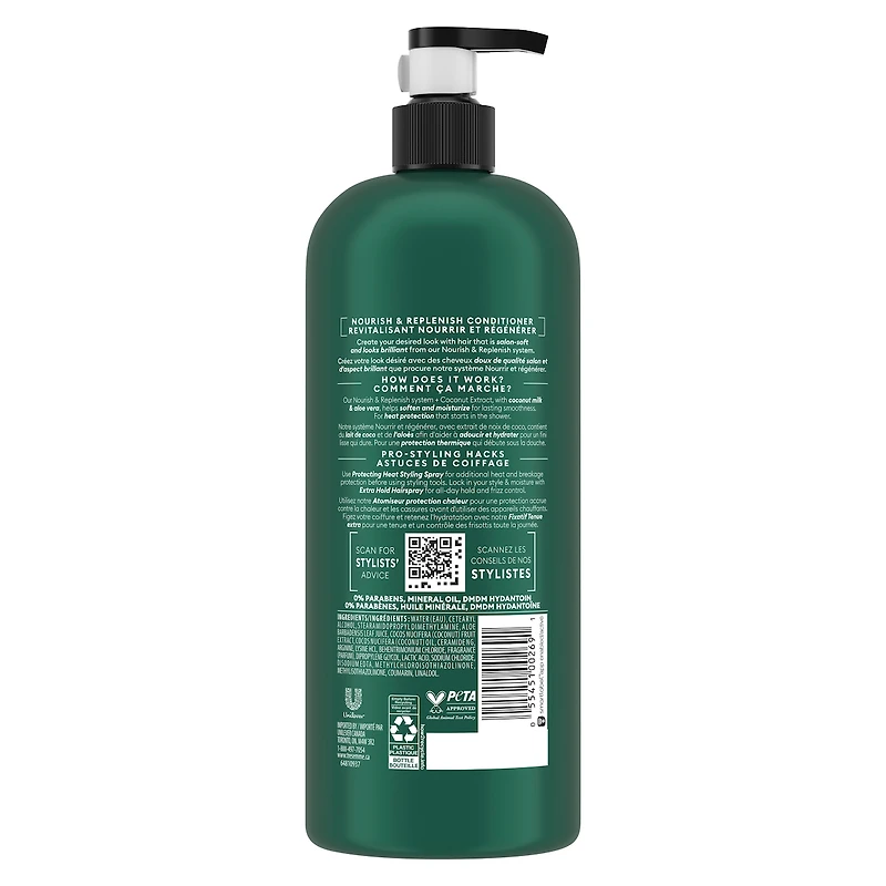 Revitalisant Nourrir et Régénérer pour cheveux secs TRESemmé Botanique + Extrait de Noix de Coco avec Technologie Pro Style