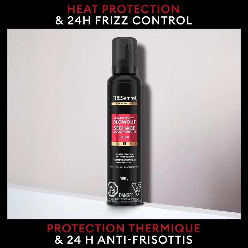 Keratin Smooth Weightless Whipped Hair Mousse for all-day hair volume provides hydration & heat protection