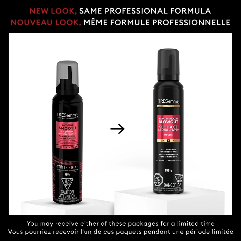 Keratin Smooth Weightless Whipped Hair Mousse for all-day hair volume provides hydration & heat protection