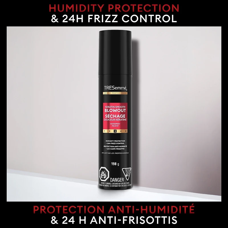 Keratin Smooth Weightless Finishing Hairspray flexible hold hair styling 48H humidity resistance