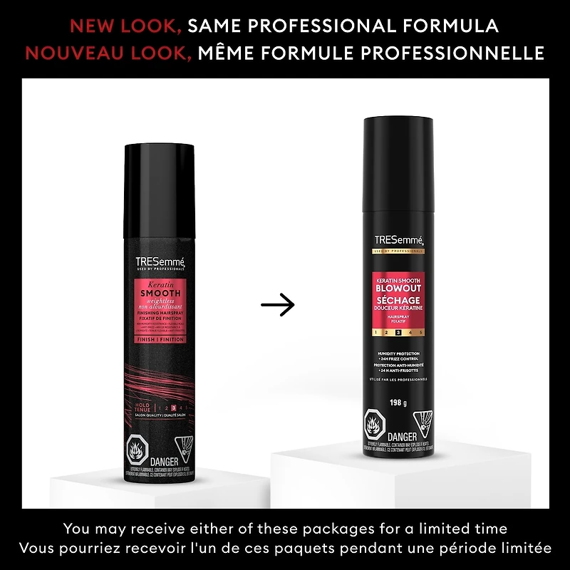 Keratin Smooth Weightless Finishing Hairspray flexible hold hair styling 48H humidity resistance