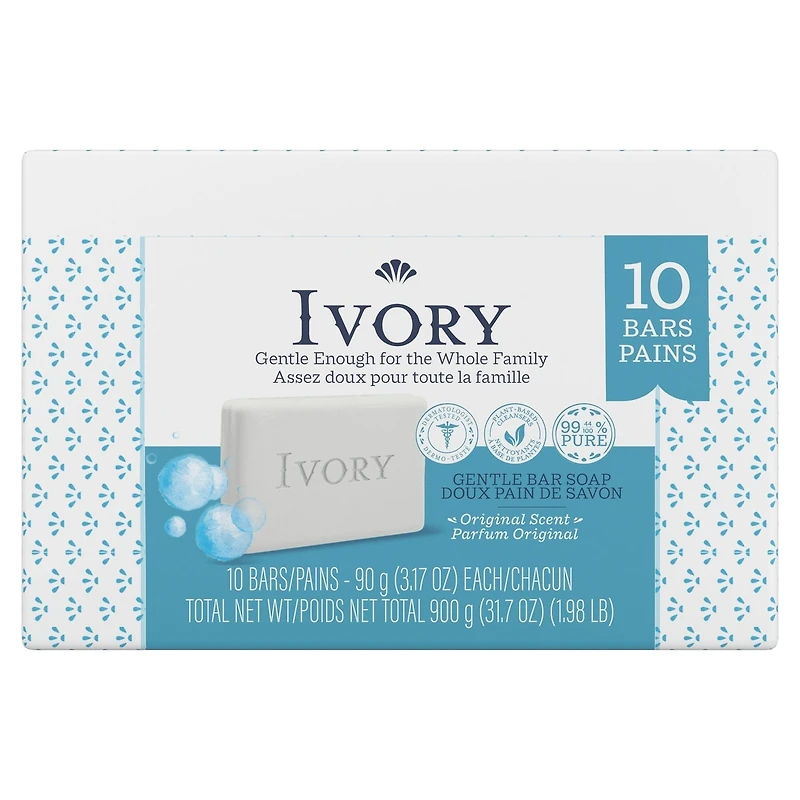 Ivory Bar Soap Original Scent 90 g, 10 count