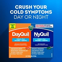 Cap liq DayQuil Rhume grippe symp mult + Cap liq Vicks NyQuil Rhume grippe sympt mult