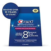 Ensemble de blanchiment des dents Crest 3D White Whitestrips Blanc éblouissant, 14 traitements
