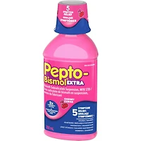 LIQUIDE EXTRA FORT PEPTO soulage la nausée, les brûlures d’estomac, l’indigestion, les malaises gastriques et la diarrhée SAVEUR DE CERISE 12oz/350mL