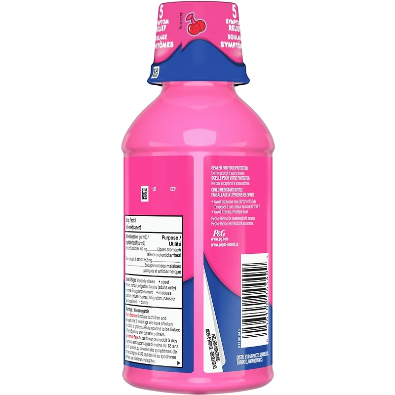 LIQUIDE EXTRA FORT PEPTO soulage la nausée, les brûlures d’estomac, l’indigestion, les malaises gastriques et la diarrhée SAVEUR DE CERISE 12oz/350mL