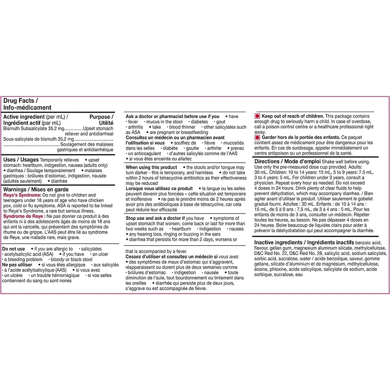 LIQUIDE EXTRA FORT PEPTO soulage la nausée, les brûlures d’estomac, l’indigestion, les malaises gastriques et la diarrhée SAVEUR DE CERISE 12oz/350mL