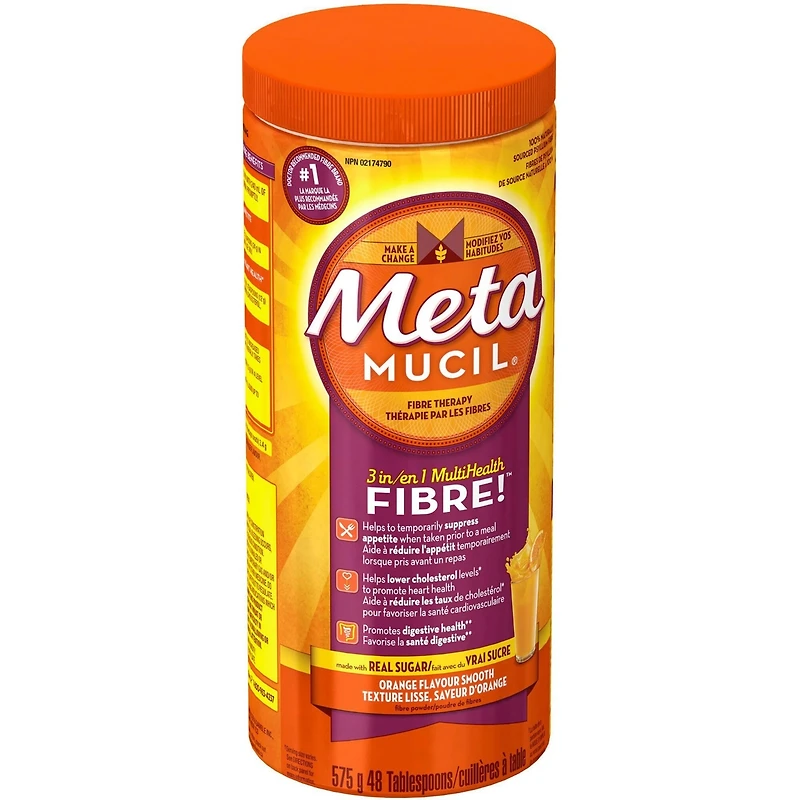 3 in 1 MultiHealth Fibre! Fiber Supplement Powder, Orange