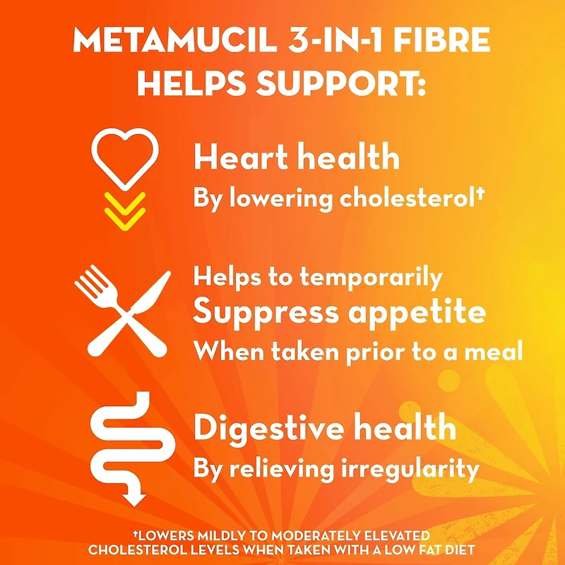 3 in 1 MultiHealth Fibre! Fiber Supplement Powder, Orange
