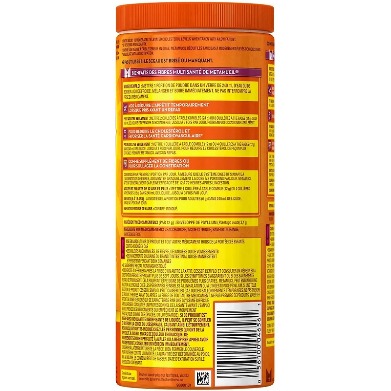 3 in 1 MultiHealth Fibre! Fiber Supplement Powder, Orange