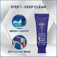Crest 3D White Brilliance + Whitening Two-step Toothpaste, 85 mL and 63 mL Tubes