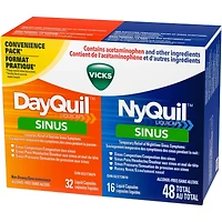 Capsules liquides DayQuil Sinus + Capsules liquides Vicks NyQuil Sinus