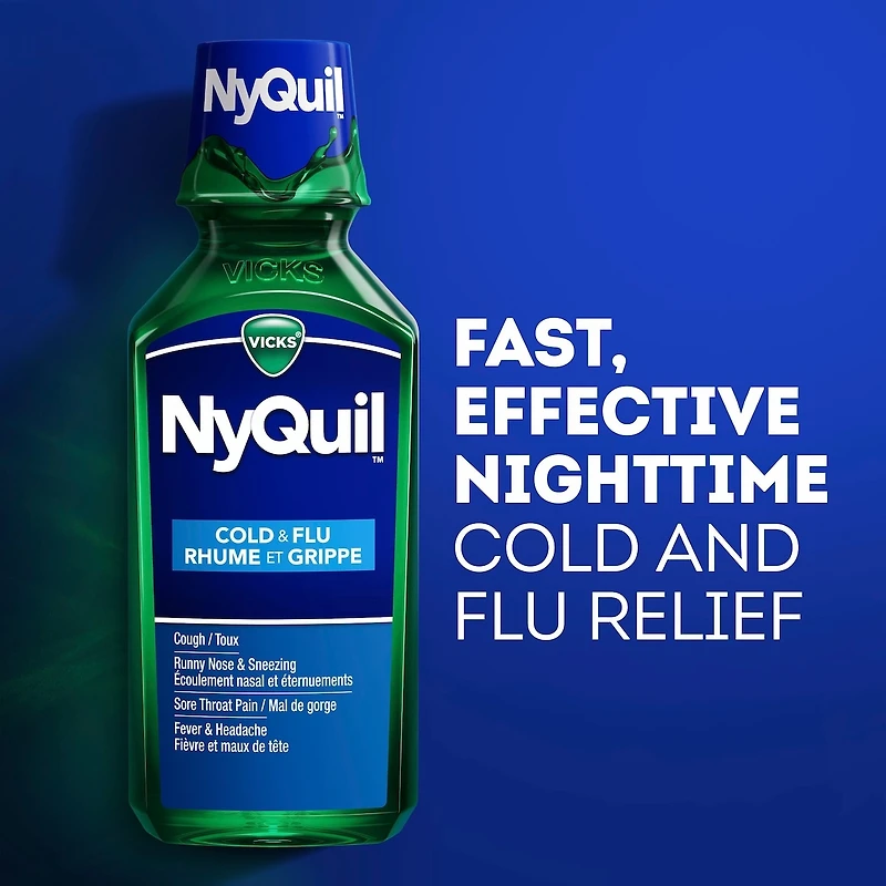 NyQuil Cold & Flu Nighttime Relief Liquid, Original