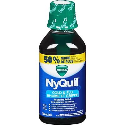 NyQuil Cold & Flu Nighttime Relief Liquid, Original, 354 ml