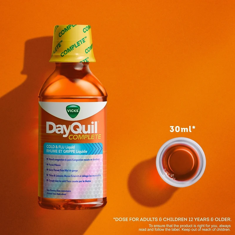 DayQuil Complete Rhume et Grippe liquide, 236 mL