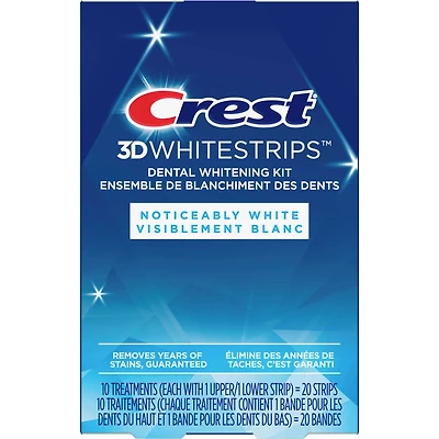 3D Whitestrips Noticeably White At-Home Teeth Whitening Kit, 10 Treatments, Visibly Whitens Teeth in just days