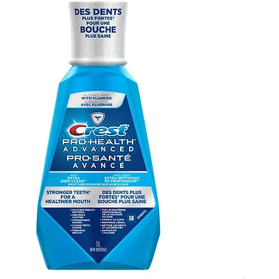 Crest Pro-Health Advanced, Extra Deep Clean Mouthwash, Fresh Mint, 1 L