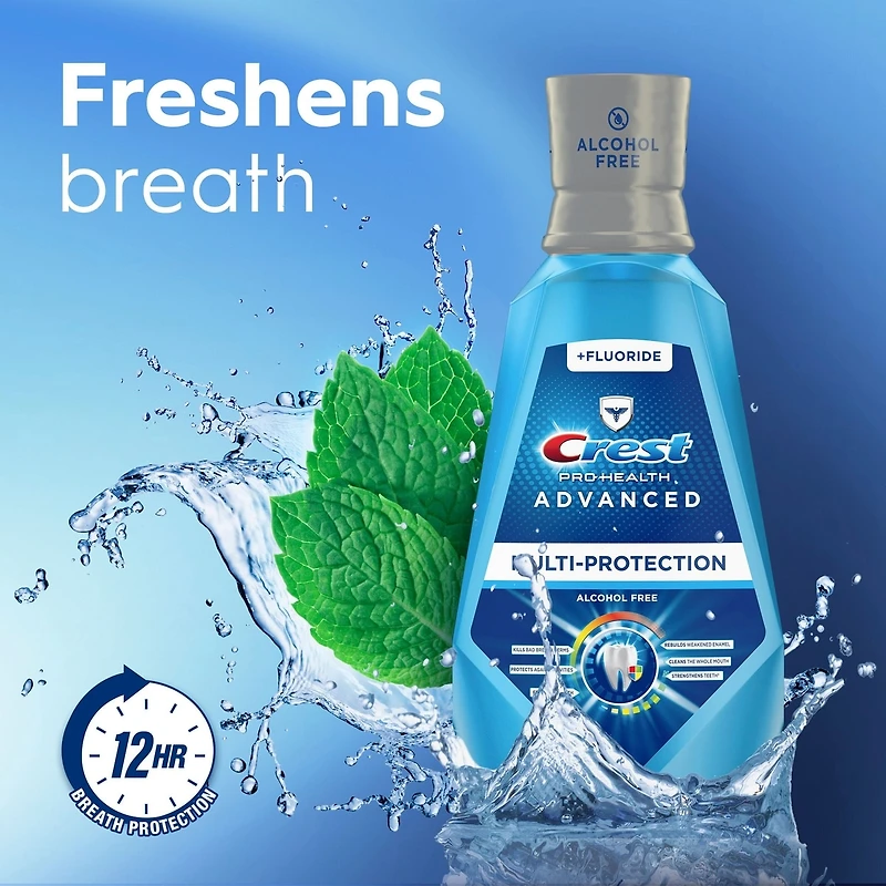 Crest Pro-Health Advanced, Extra Deep Clean Mouthwash, Fresh Mint, 1 L