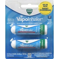 Inhalateur décongestionnant nasal VapoInhaler, parfum de menthol