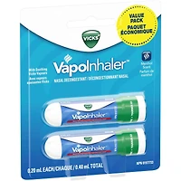 Inhalateur décongestionnant nasal VapoInhaler, parfum de menthol