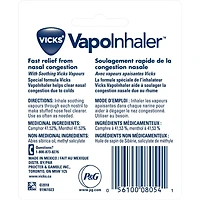Inhalateur décongestionnant nasal VapoInhaler, parfum de menthol