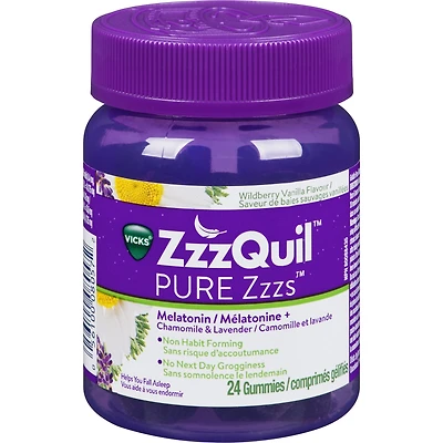 ZzzQuil PURE Zzzs Melatonin Sleep Aid, 24 Gummies