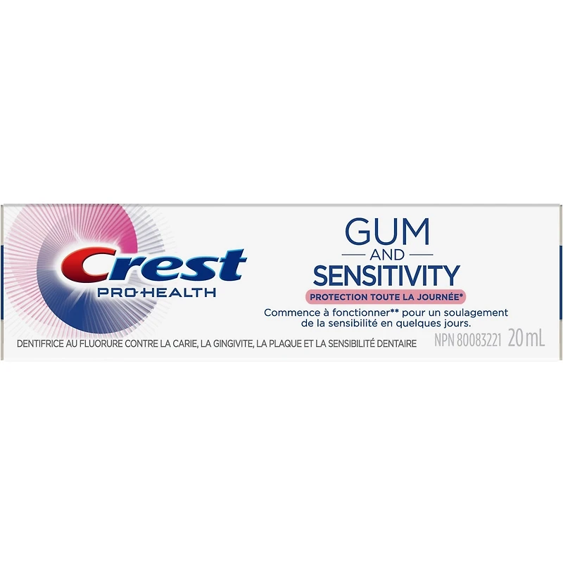 Dentifrice pour dents sensibles Crest Gum and Sensitivity Protection toute la journée