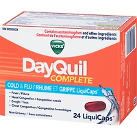 DayQuil COMPLETE Soulagement du rhume et de la grippe de jour, 24 LiquiCaps