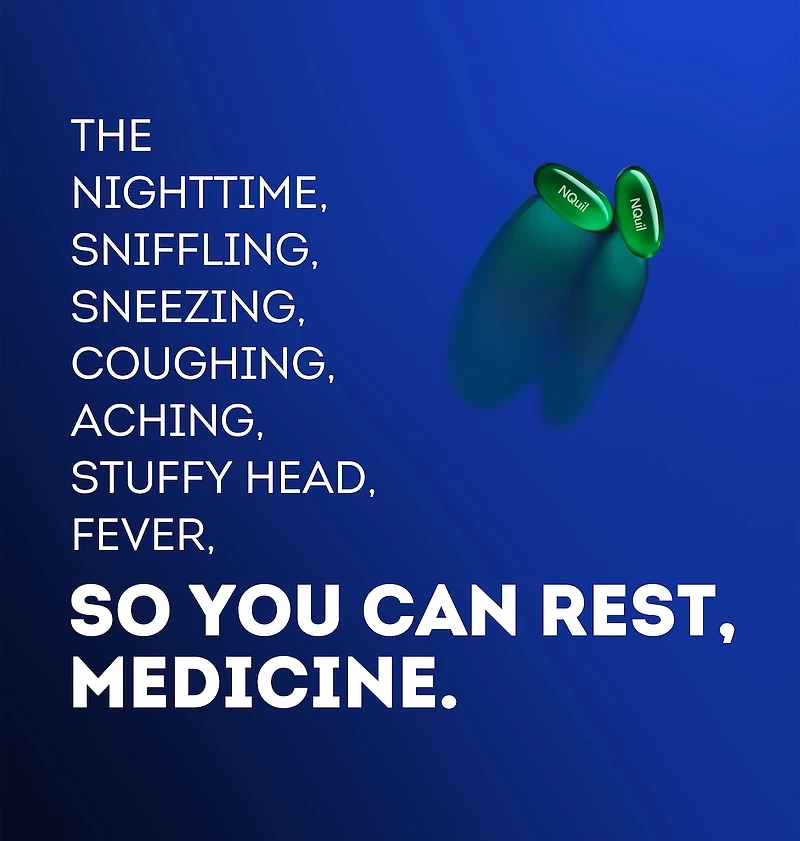 NyQuil COMPLETE Cough, Cold & Flu Nighttime Relief, 24 LiquiCaps