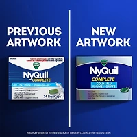NyQuil COMPLETE Cough, Cold & Flu Nighttime Relief, 24 LiquiCaps